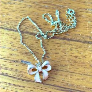 Pink Bow Necklace